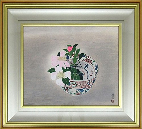 Amazon.co.jp: 小倉遊亀『赤繪(あかえ)』木版画 静物画 陶器 陶磁器 椿 