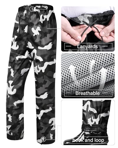 Image of iCreek Rain Suit Waterproof Jacket and Pants Hi Vis Raincoat for Men and Women Reflective Outdoor for All-Sport Work