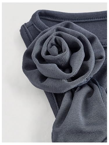 WDIRARA Women's 3D Floral Ruched Layered Ruffle Dress Sleeveless Short Tank Dress3