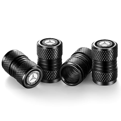 Image of Tire Valve Stem Caps, Compatible with Mercedes Benz Series Stem Cap Universal Car Air Cover Car Accessories for Cars, SUV, Truck, Motorcycles 4pcs （Black）