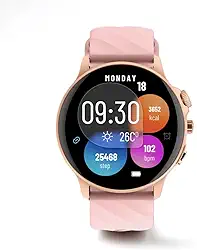 Smartwatch LIFE Unissex com Tela AMOLED, 100+ Modos de Esporte, À Prova D'água, Bateria de Longa Duração, 2 Pulseiras (Rosa)
