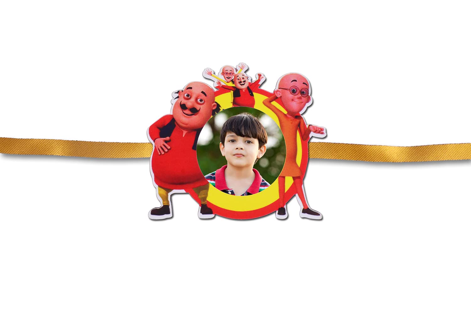 Personalised Photo Rakhi and Fridge Magnet, Style 31 | Best Kids Rakhi | Motu Patlu-image-25