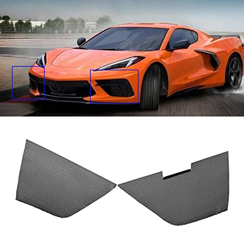 BILLFARO 2Pcs Car Radiator Grille Vent,Aluminum Automotive Body Bumper Front Outer Protect Quad Grill Mesh Covers Set for Corvette C8 2022-2021