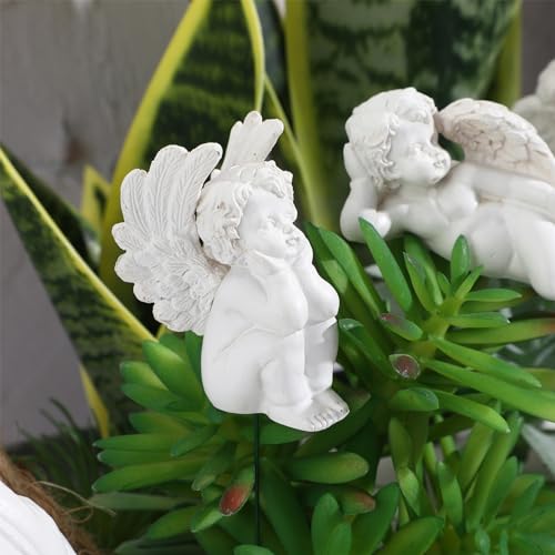 Toyvian GESN57UP5511CEN52SWRS7 5Pcs Decorative Angel Garden Stakes Miniature Resin Jupiter Angel Figurine Sculpture Small Memorial Statue thumb #2