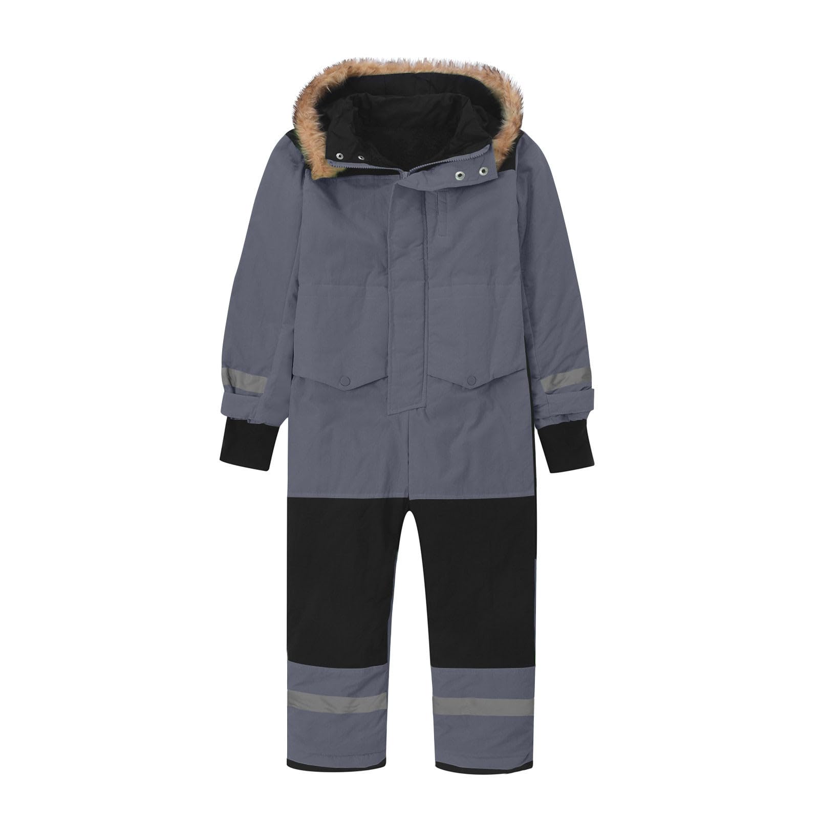 Combinaison de Ski Enfants Garçons Fille Combinaison de Ski ado Ensembles de Neige Doudoune à Capuche Salopettes Zippé Imperméable Vêtements de Ski Veste en Duvet Hiver Chaud Tenue Plein Air