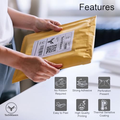 Image of 70gsm Thermal Label Printer Paper-4 inchx 6 inch(100 x 150 mm) Self Adhesive Stickers for Transfer Thermal Printing. Ideal for Shipping, Parcel, Barcode & Address Labels-400 Labels /Roll(Pack of 4)