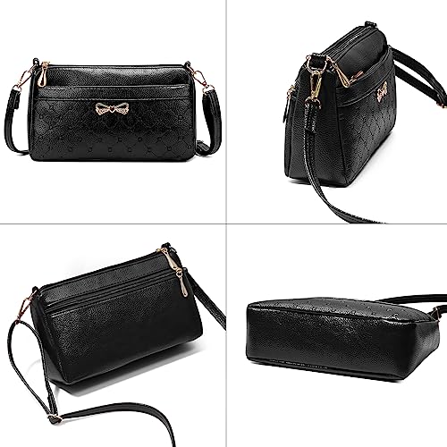 Women Small Handbags Square Leather Crossbody Bags Multi Pocket Shoulder Bag Ladies Elegant Change Purse2