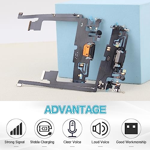 Dock Connector for iPhone 12 Pro Max USB Charging Port Flex Cable Replacement for iPhone 12 Pro Max Charger Dock Board Connector Assembly with Tools(Black)