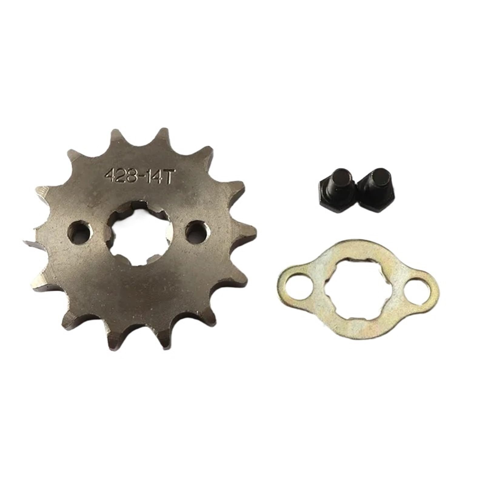 EJUOYO Chain Sprocket 428# 10T 11T 12T 13T 14T 15T 16T 17T 18T 19T Teeth 17mm 20mm Chain Sprocket With Retainer Plate Lock(14T-20mm)
