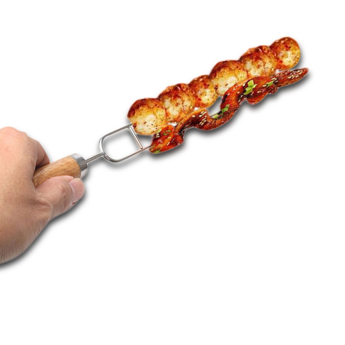 Toyvian Pinchos Morunos de Acero Inoxidable 10 Unidades Mango Ergonómico para Barbacoa Accesorios para Cocinar al Aire Libre