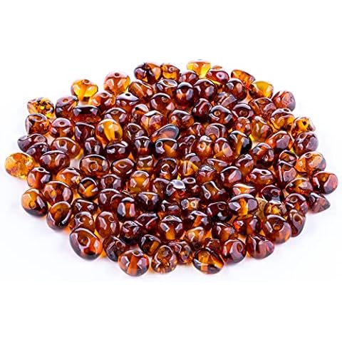 Amber Beads Baroque Style – Polished and Raw 100% Natural Baltic Stone 5-6mm Loose with Drilled Holes Multiple Colors - Amber Culture Cover