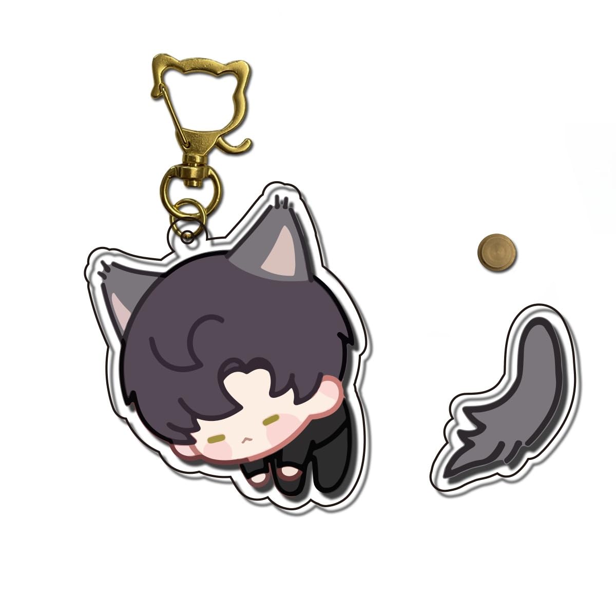 FEIDIAO Love & Deep Space Keychain Deepspace Character Xavier Pendant Acrylic Keyring Rafayel Zayne Sylus Figure Key Bag Decor Pendant (B)