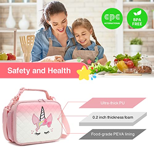 Beaulyn Girls Lunch bag-Lunch Box Kids Durable Water-Resistant Insulated Cool Lunch Bag for Girls Kids Toddlers Teens School Gifts - Image 4