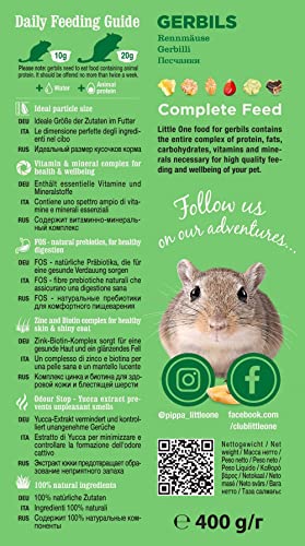 Little One Gerbils | Doppelpack | 2 x 400 g | Alleinfutter für Rennmäuse | Kann den vollen Bedarf an Eiweißstoffen, Fetten, Kohlenhydraten, Mineralstoffen und Vitaminen Decken