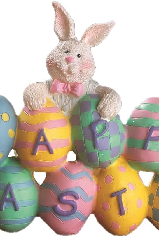 Fun Express Easter Decorations Bunny & Egg Centerpiece - Premium Hand-Painted Resin Tabletop Decor for Spring Home, Mantel & Dining Room Table | 8.5" Holiday Figurine for Indoor Display - Image 7