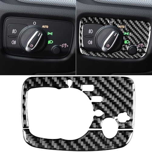 JKYUKU Real Carbon Fiber for Audi Accessories Headlight Power Switch Dim