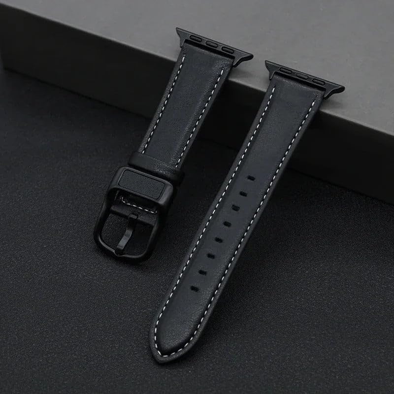 Image of Vintage Leather Compatible Apple Leather Watch Bands for Apple Watch Ultra /Ultra 2 49mm 45mm 44mm 42mm Metal Connector Strap for iWatch Series SE 9 8 7 6 5 4 3