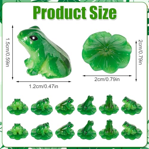 lasuroa 20pcs Resin Mini Frogs + 20pcs Mini Lotus Leaves - Image 2