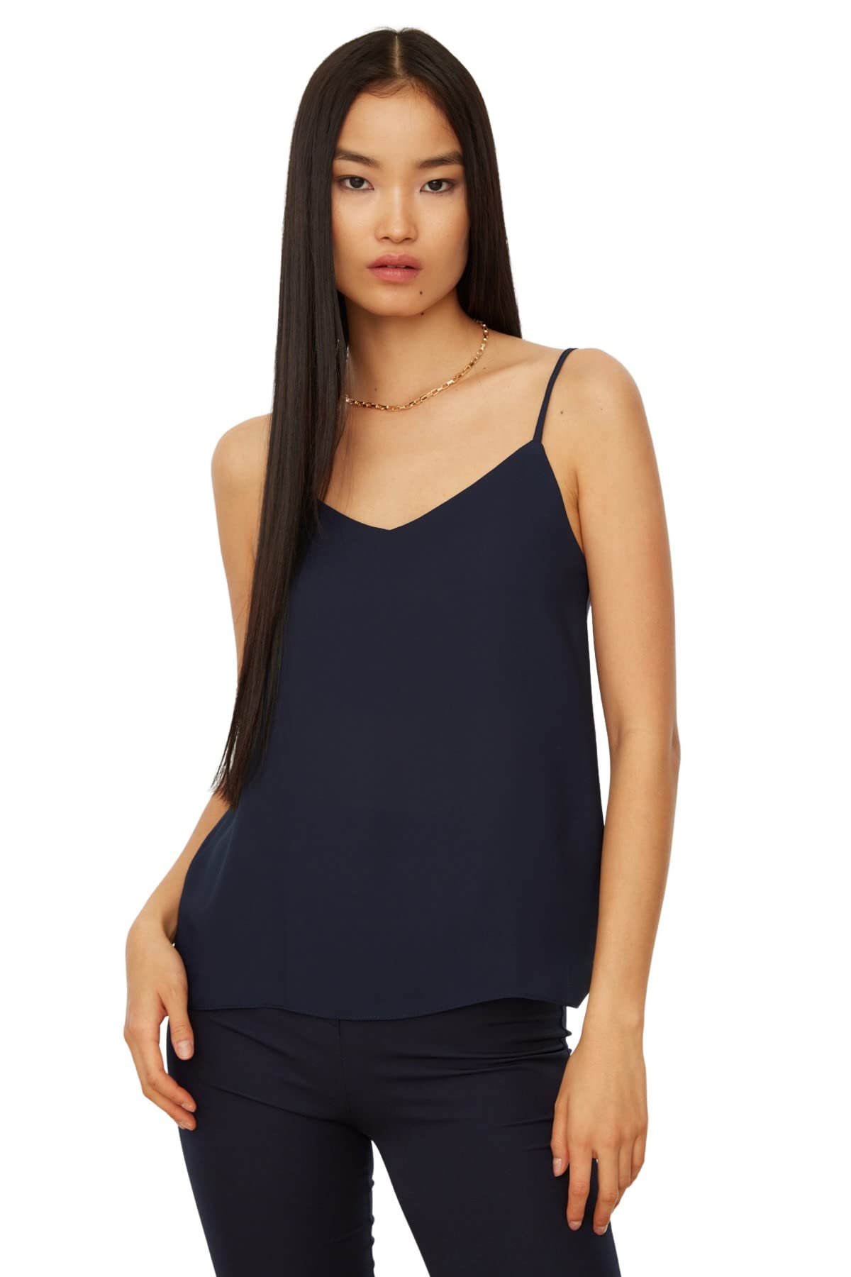 Trendyol Woman Regular fit Bodycon Scoop Neck Woven Blouse Hemd,