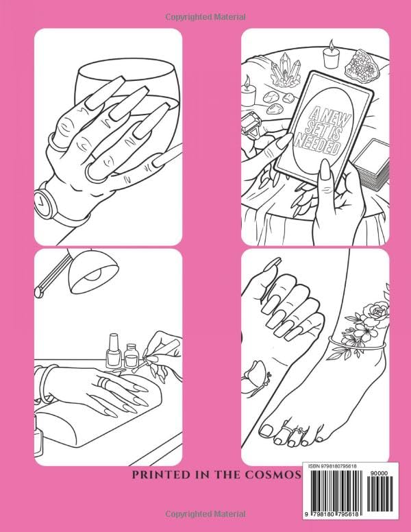 Nova Nails: An Adult Coloring Book: Salon Aesthetics, Nail Art & Self-Care Vibes | Featuring Bold Line Art and Bonus DIY Nail Design Templates image 3