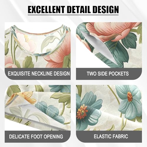 senya Short Sleeve Pajamas Sets Summer Cotton Sleepwear Retro Wallpaper4