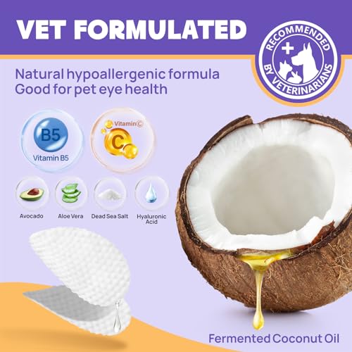 HICC PET Eye Wipes for Dogs & Cats - Gently Remove Tear Stains and Discharge - 100pcs