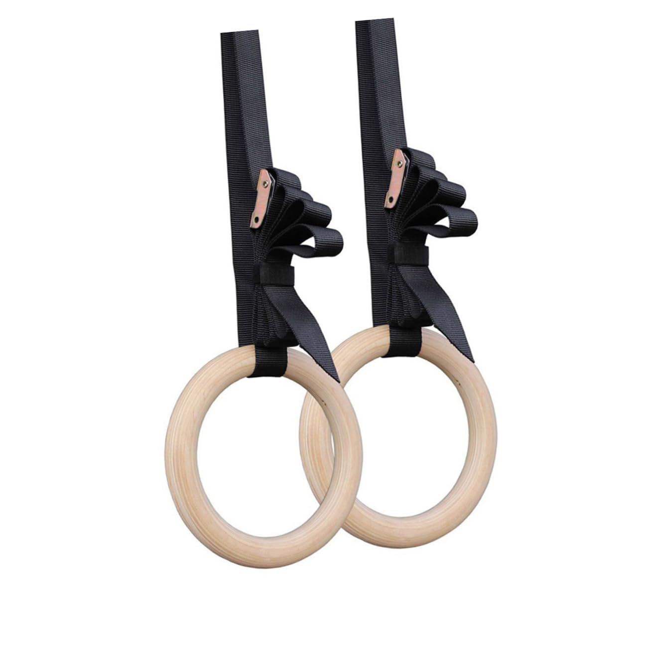 ibasenice Birch Gymnastics Rings Heavy Duty Solid Wood Fitness Equipment for Strength Training Outdoor Gymnastics Equipment