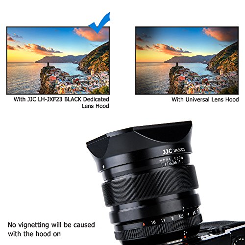 Image of JJC Metal Lens Hood Shade for Fujifilm XF 23mm F1.4 R, XF 56mm F1.2 R Lens | Bayonet, Replaces Fuji LH-XF23 Lens Hood, with Protective Hood Cap(Not for XF 23mm f1.4 LM WR or XF 56mm f /1.2 R WR lens)