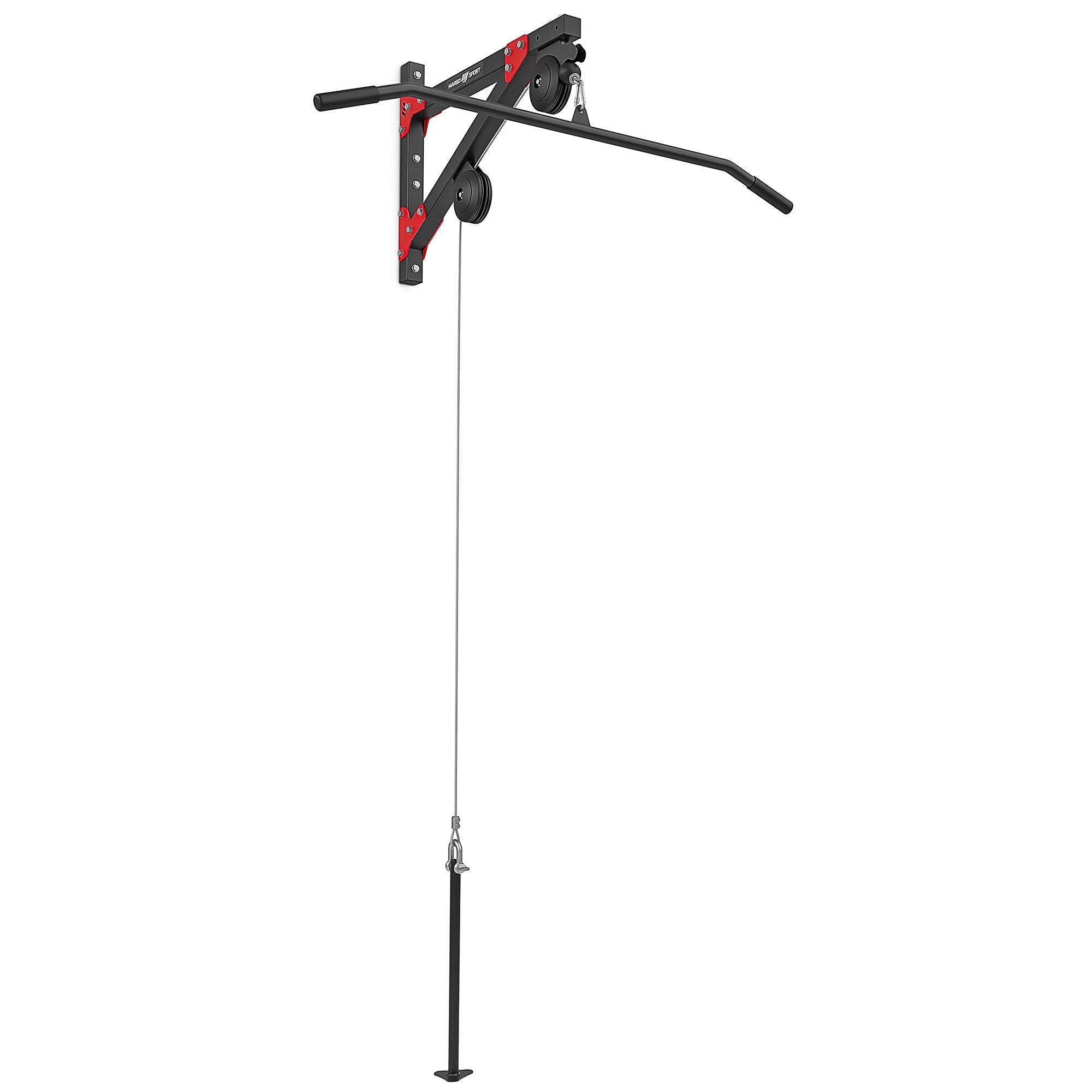 Marbo Sport - Lat Pulldown MH-W108 2.0 per Montaggio a Parete – Barra lat machine e sbarra trazioni per palestra in casa – Attrezzi palestra multifunzione per esercizi di trazioni e fitness