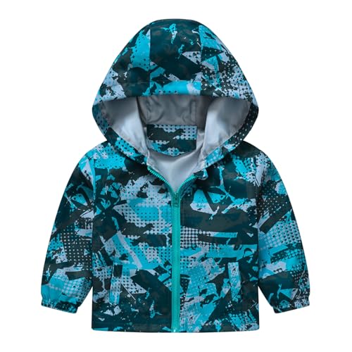 Chaqueta cortavientos con capucha para niños, resistente al viento, estampado floral, ropa exterior impermeable para niñas de 3 a 12 años, senderismo, caminar, abrigo cálido y delgado con cremallera