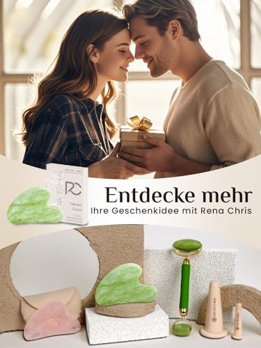Rena Chris Jade Gua Sha Stein, Guasha Stein für eine definierte Kieferlinie, gegen Gesichtsschwellungen, Hautpflege-Geschenk – Mintgrün 6