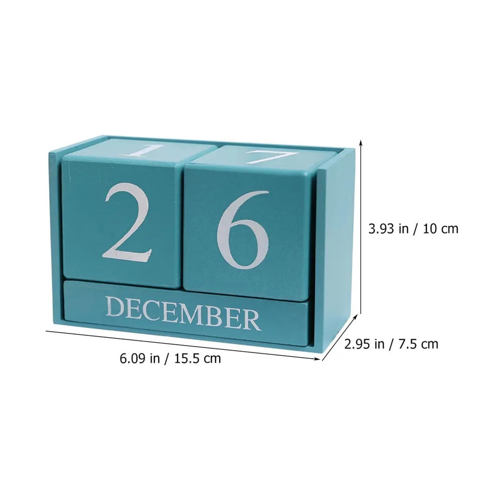 Tisch Dauerkalender aus Holz Schreibtisch-Kalenderblock-Set aus Holz, drehbare 12-Monats-Datumsanzeige for Büro, Schreibtisch, Heimdekoration, Wohnzimmer, Lehrer für Home Büro Dekoration