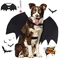 Vivifying Dog Bat Wings, Dog Halloween Costume with Pumpkin Bell, Adjustable Pet Cosplay Costumes for Puppy Dog and Cat (Neck?15 - 24.8 in/Chest: 18.5-32 in)
