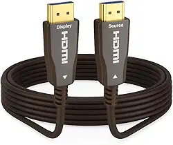 Cabo HDMI 2.1 Fibra Óptica, 8K 60Hz/4K 144Hz, 48Gbps, Compatível com PS5, Xbox, TV, Projetor, 10-100m (10 Metros)