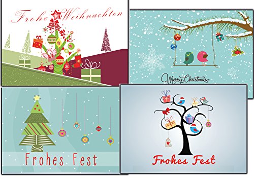 Set di biglietti di auguri di Natale, cartoline di...