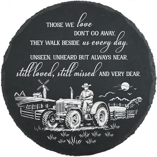 Farmer Memorial Stone Farming Memorial Gifts for Loss of Farmer Loss of Dad Grandpa Uncle Garden Stepping Stone Remembrance of Farmer Plaque Sympathy Gift TNA38