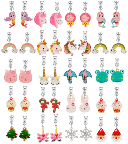20 Pairs Clip on Earrings -Cute Clip Earrings Hypoallergenic,Dress-Up Accessorie（Style D）
