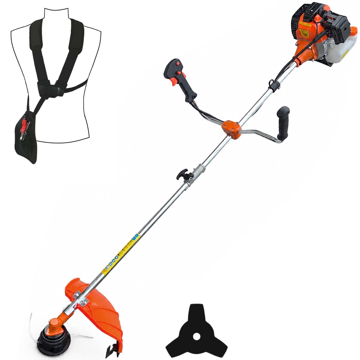 Débroussailleuse thermique 52 cm3 - 3 CV - Tête fil et lame de coupe