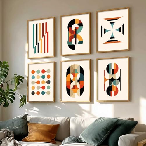 Image of kotart Boho pattern Theme Digital Wall Art Prints for Living Room Bedroom Office Room Decor - Painting for Wall Decoration - (Pack of 6 Multicolor) (13x17 inch, J)