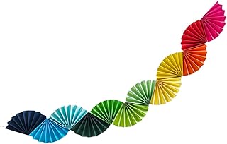 Rainbow Paper Fan Garland 5.25Ft 3D Banner for Birthdays, Holidays, Home Parties & Weddings(Rainbow)