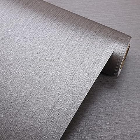 Dark Gray Metal Contact Paper 16" x 117" Peel and Stick Brushed Film Drawer Countertop Sticker Self Adhesive Shelf Paper Drawer Liner Cover