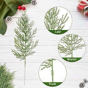 Hananona 40 pcs artificial pine sprigs faux greenery stems pine picks plastic christmas decor diy holiday accessories 40 green  urban country home decor