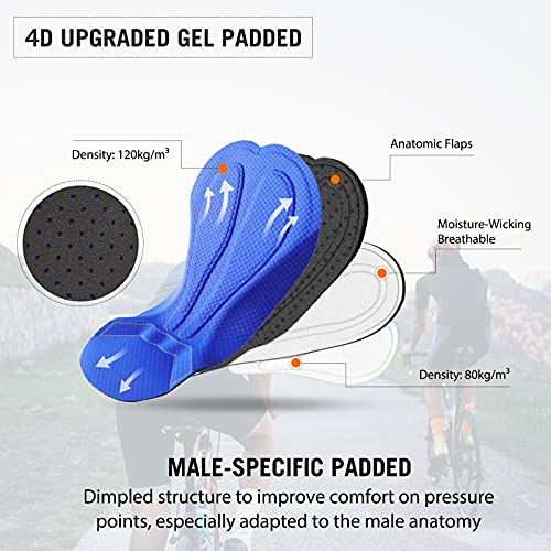 image for BALEAF Men's Bike Pants 4D Padded Cycling Tights Long Bicycle Mountain