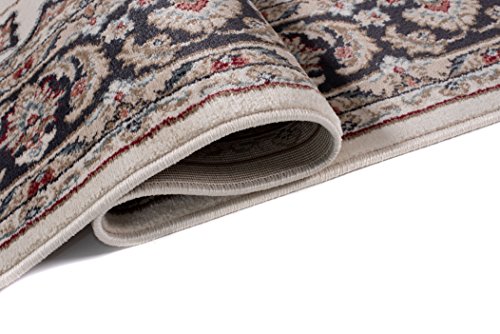 Carpeto Orientteppich Teppich Dunkelbeige 160 x 220 cm Medaillon Klassisch Muster - Wohnzimmer Schlafzimmer Esszimmer – Bild 4