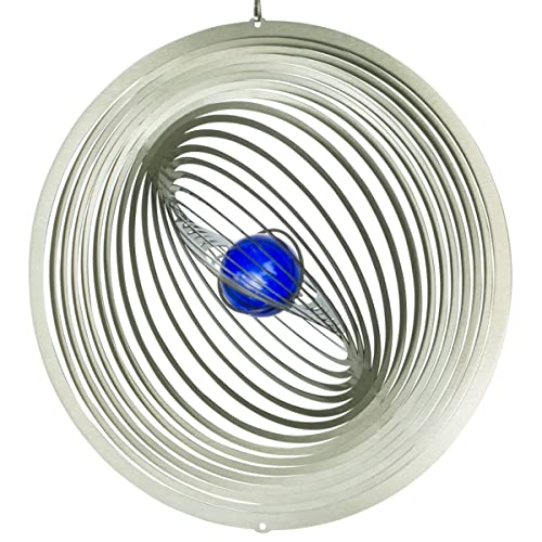 CIM Edelstahl Deko Windspiel - Strudel 300 - lichtreflektierend - Durchmesser: 30cm - inkl. Aufhängung und Glaskugel
