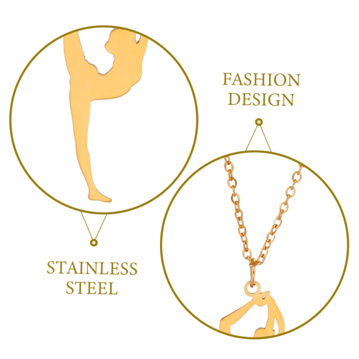 YARNOW collier en or chaîne de cou créative collier pendentif femme bijoux de cou Acier inoxydable Golden