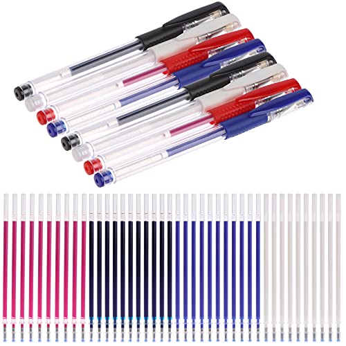 8 Pieces Heat Erase Pens with 40 Heat Erasable Fabric Refills Marking for Sewing, Quilting and Dressmaking(4 Colors)