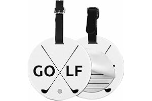 TKS MITLAN Golf Luggage Tag - Round PU Leather Luggage Sticker Tag...