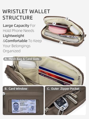 Image of WESTBRONCO Wristlet Wallets for Women - RFID Blocking Quilted Nylon Phone Wallet, Card Holder Purse for Travel & Everyday Use