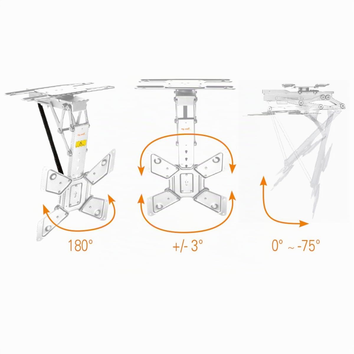 Mywall HL46MWL - Supporto da soffitto motorizzato e pieghevole per schermi piatti con controllo Smart Home per 23-65 pollici, carico fino a 30 kg con rotazione di 180°